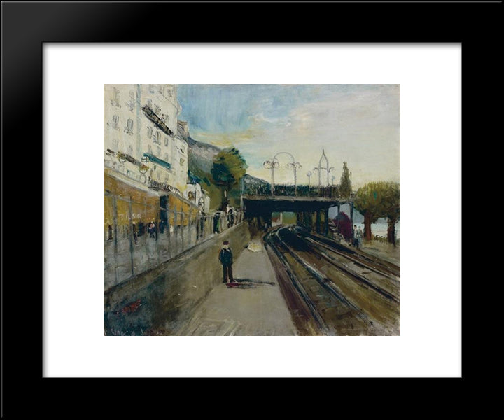 Crossing In Territet 20x24 Black Modern Wood Framed Art Print Poster by Varlin