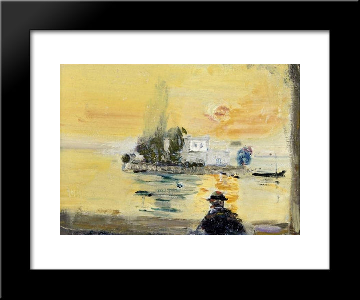 Insel Salagnon Bei Clarens 20x24 Black Modern Wood Framed Art Print Poster by Varlin