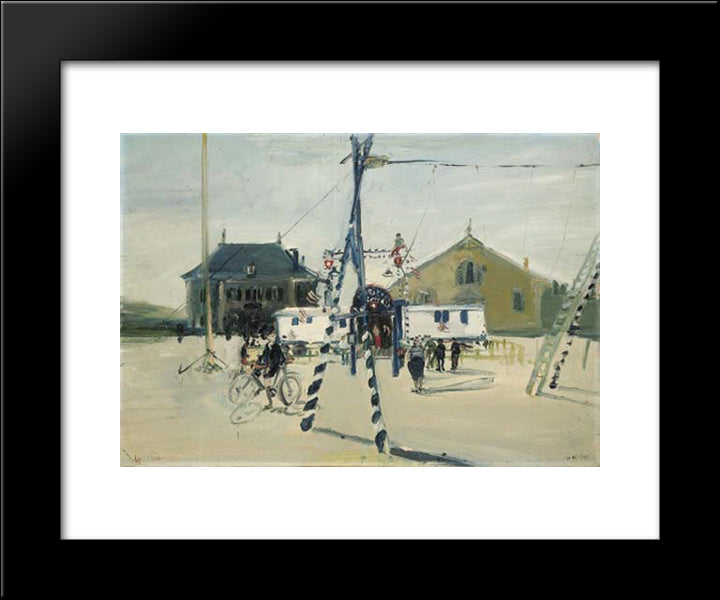 Les Varietes Nationales, Zirkus In Rapperswil 20x24 Black Modern Wood Framed Art Print Poster by Varlin