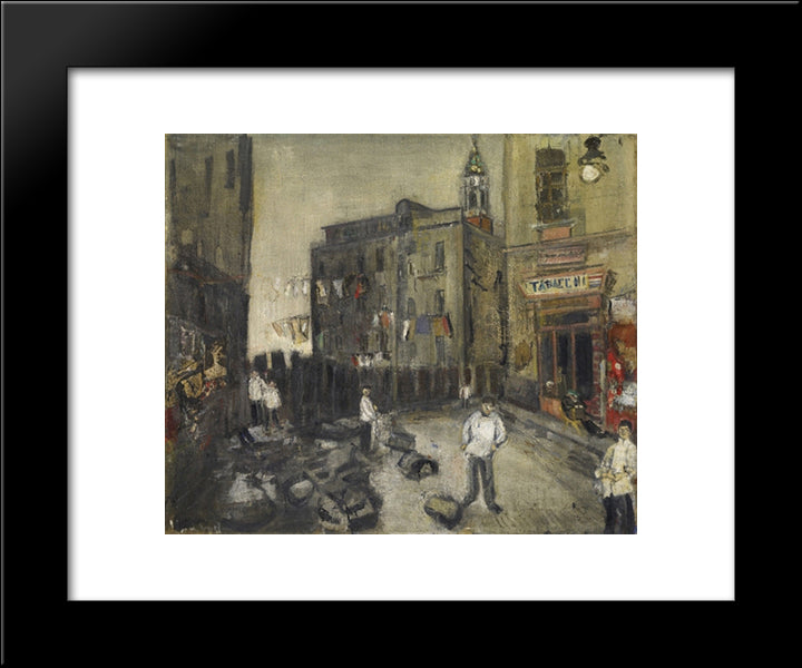 Platz In Neapel 20x24 Black Modern Wood Framed Art Print Poster by Varlin