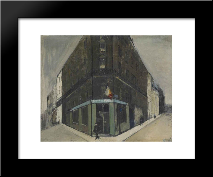 Poste De Police In Paris 20x24 Black Modern Wood Framed Art Print Poster by Varlin