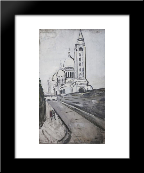 Rue De La Bonne 20x24 Black Modern Wood Framed Art Print Poster by Varlin