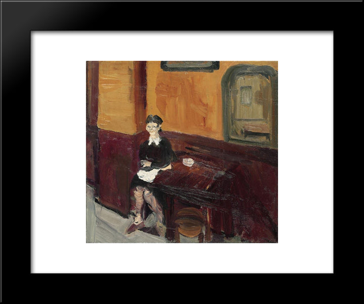 Sommeliere (Waitress In Bistro) 20x24 Black Modern Wood Framed Art Print Poster by Varlin