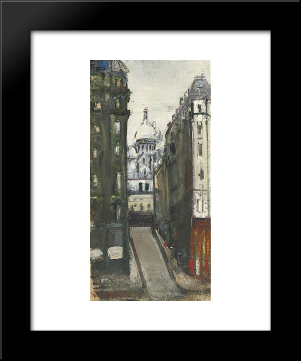 View Onto Sacre - Coeur, Montmartre 20x24 Black Modern Wood Framed Art Print Poster by Varlin