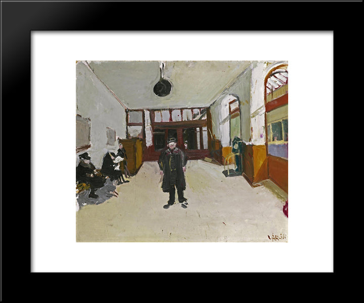 Waiting Room In Ouchy 20x24 Black Modern Wood Framed Art Print Poster by Varlin
