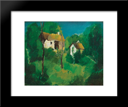 Houses In Prahova Valley 20x24 Black Modern Wood Framed Art Print Poster by Popescu, Vasile