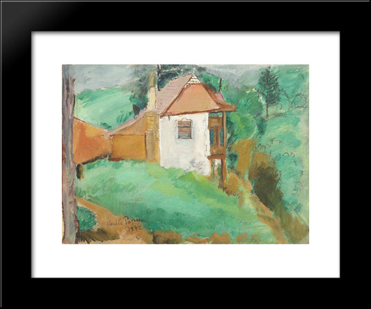 Little House In Predeal 20x24 Black Modern Wood Framed Art Print Poster by Popescu, Vasile