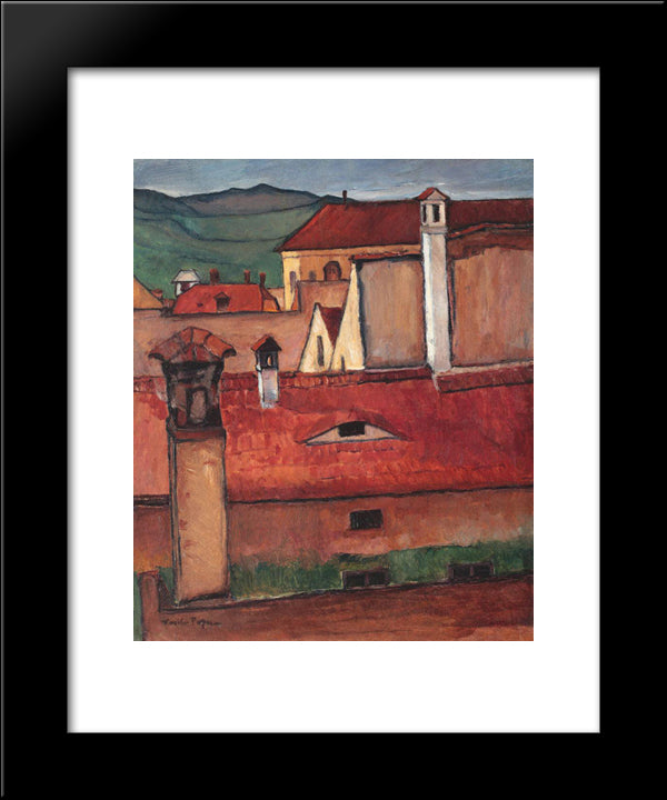 Rooftops 20x24 Black Modern Wood Framed Art Print Poster by Popescu, Vasile
