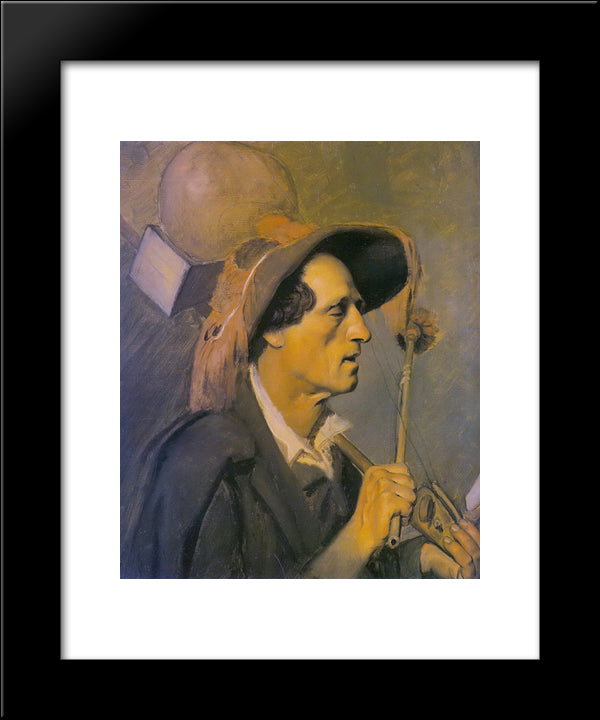 Blind Musician 20x24 Black Modern Wood Framed Art Print Poster by Perov, Vasily