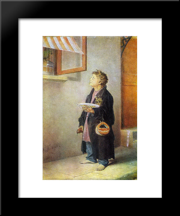 Boy-Craftsman 20x24 Black Modern Wood Framed Art Print Poster by Perov, Vasily