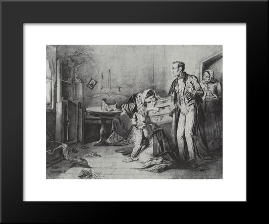 Burglary At Easter Eve 20x24 Black Modern Wood Framed Art Print Poster by Perov, Vasily