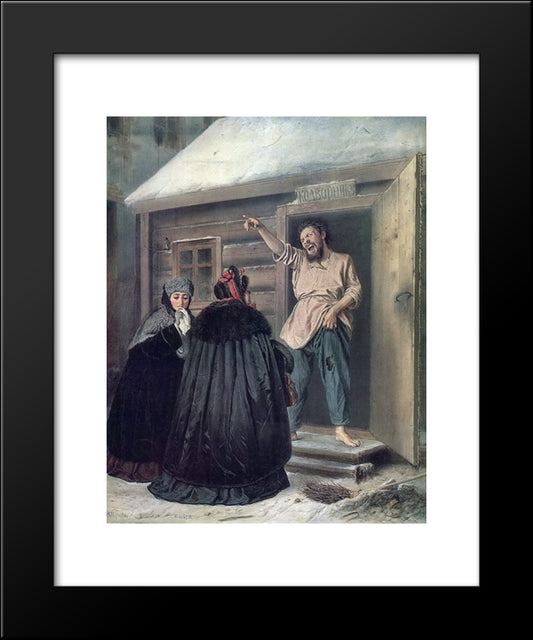 Caretaker Letting An Apartment To A Lady 20x24 Black Modern Wood Framed Art Print Poster by Perov, Vasily