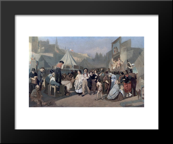 Celebration In The Outskirts Of Paris (In Montmartre) 20x24 Black Modern Wood Framed Art Print Poster by Perov, Vasily