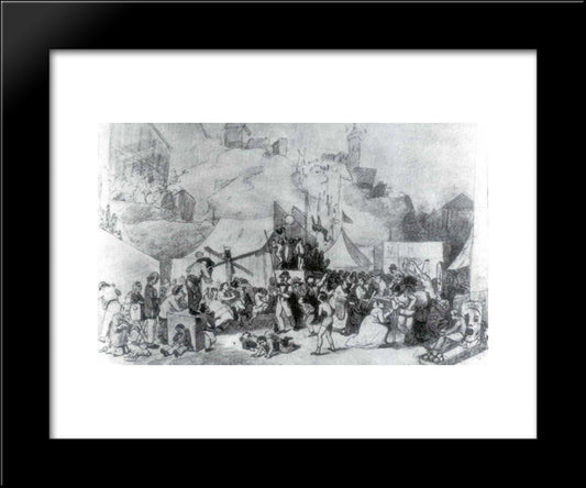 Celebration In The Outskirts Of Paris 20x24 Black Modern Wood Framed Art Print Poster by Perov, Vasily