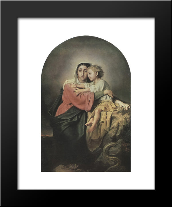 Christ And The Virgin At The Sea 20x24 Black Modern Wood Framed Art Print Poster by Perov, Vasily