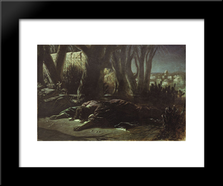 Christ In Gethsemane 20x24 Black Modern Wood Framed Art Print Poster by Perov, Vasily