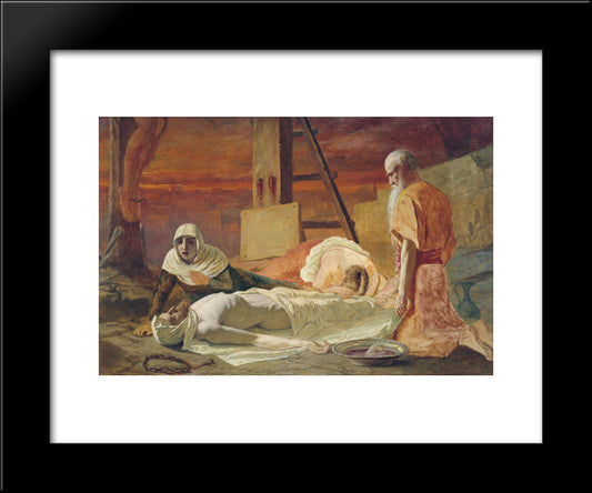 Deposition 20x24 Black Modern Wood Framed Art Print Poster by Perov, Vasily