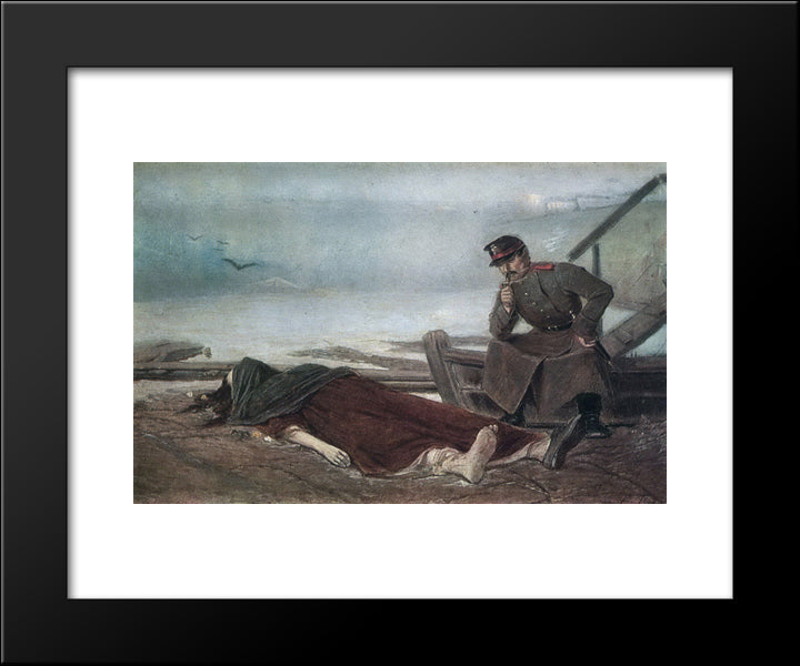 Drowned 20x24 Black Modern Wood Framed Art Print Poster by Perov, Vasily