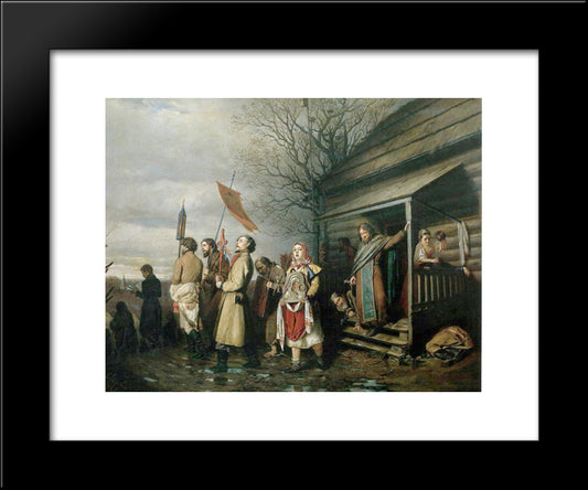 Easter Procession In A Village 20x24 Black Modern Wood Framed Art Print Poster by Perov, Vasily