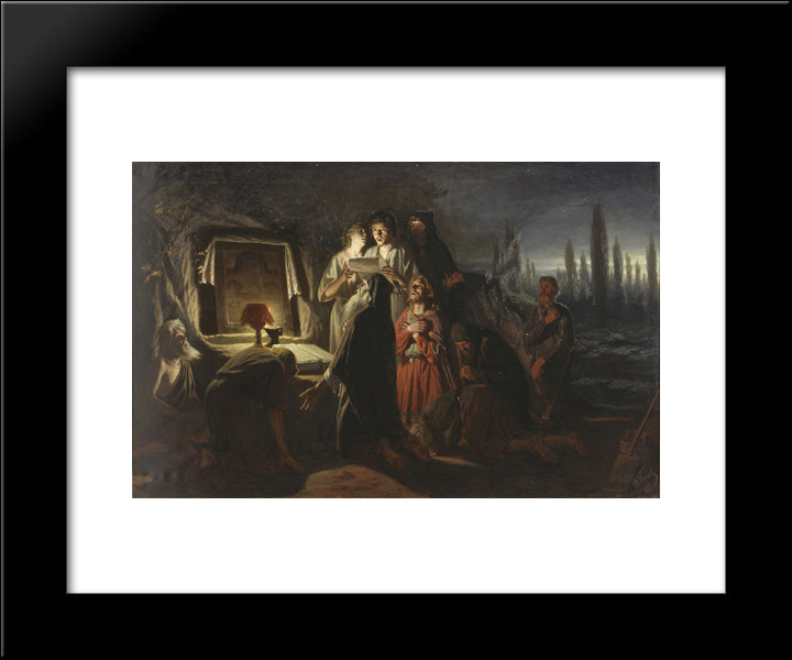 First Christians In Kiev 20x24 Black Modern Wood Framed Art Print Poster by Perov, Vasily