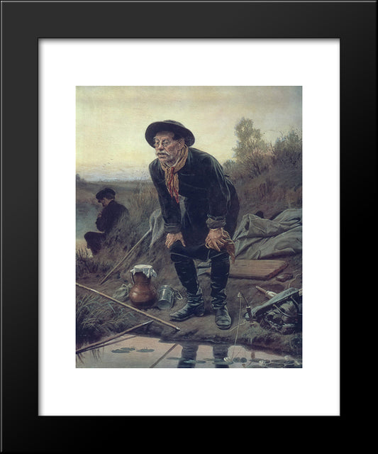 Fisherman 20x24 Black Modern Wood Framed Art Print Poster by Perov, Vasily