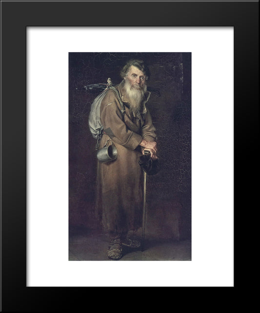 Wanderer 20x24 Black Modern Wood Framed Art Print Poster by Perov, Vasily