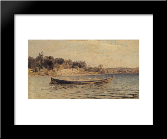 A Boat 20x24 Black Modern Wood Framed Art Print Poster by Polenov, Vasily