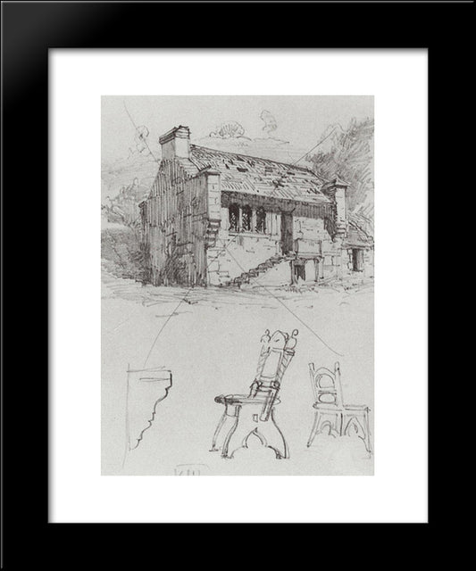 A House. From A Trip To Germany. 20x24 Black Modern Wood Framed Art Print Poster by Polenov, Vasily