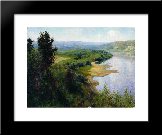 A River 20x24 Black Modern Wood Framed Art Print Poster by Polenov, Vasily