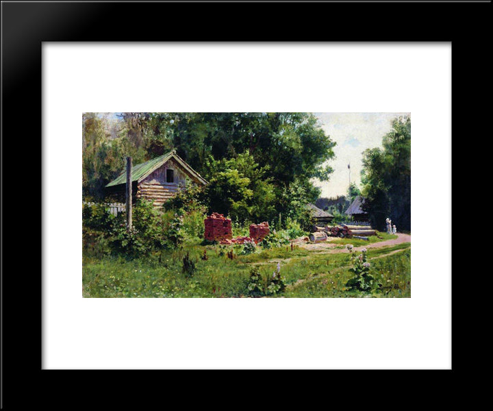 A Yard 20x24 Black Modern Wood Framed Art Print Poster by Polenov, Vasily