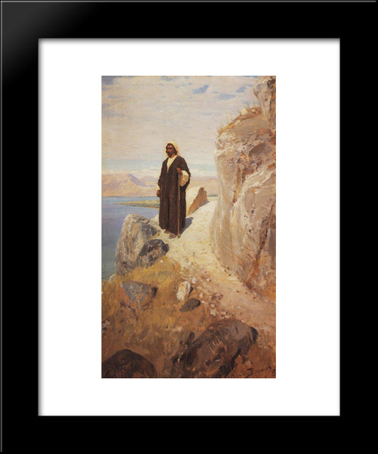 And He Returned To Galilee In The Power Of The Spirit 20x24 Black Modern Wood Framed Art Print Poster by Polenov, Vasily