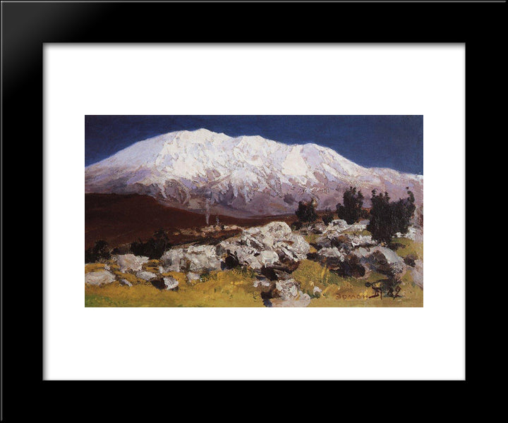 At The Foot Of Mount Hermon 20x24 Black Modern Wood Framed Art Print Poster by Polenov, Vasily