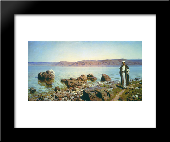 At The Genisaret Lake 20x24 Black Modern Wood Framed Art Print Poster by Polenov, Vasily