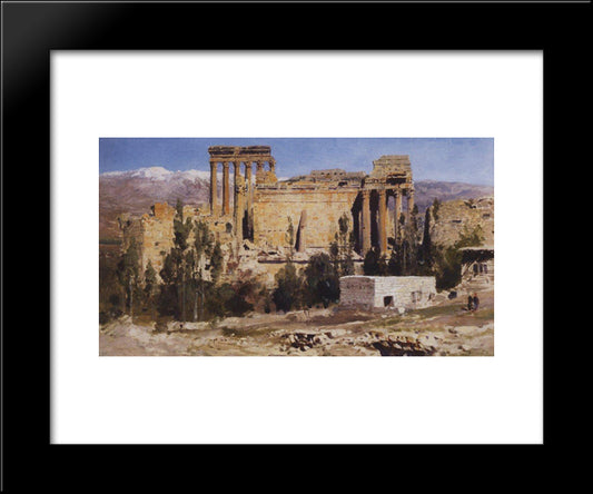 Baalbek. Ruins Of Jupiter Cathedral And Cathedral Of Sun. 20x24 Black Modern Wood Framed Art Print Poster by Polenov, Vasily