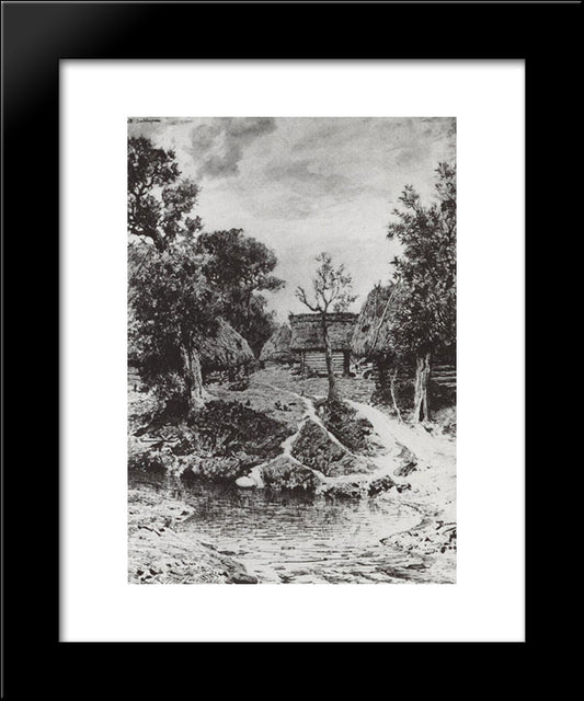 Backyard. The Village Of Turgenev. 20x24 Black Modern Wood Framed Art Print Poster by Polenov, Vasily