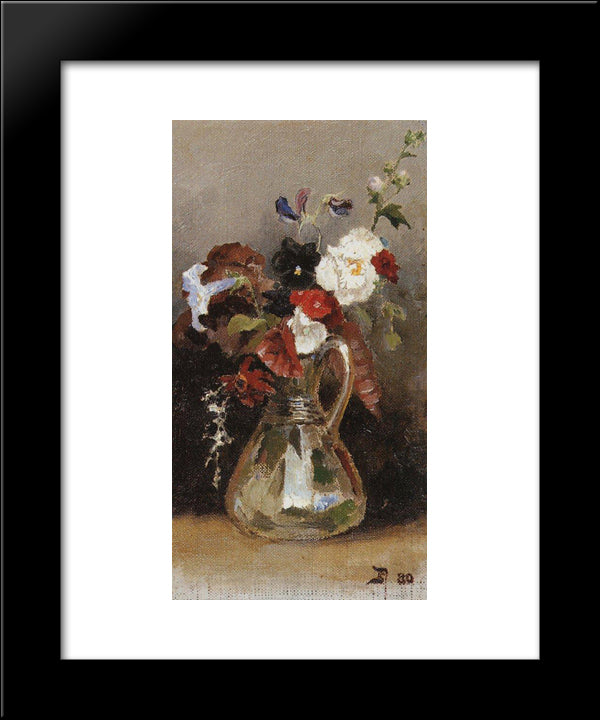 Bouquet Of Flowers 20x24 Black Modern Wood Framed Art Print Poster by Polenov, Vasily