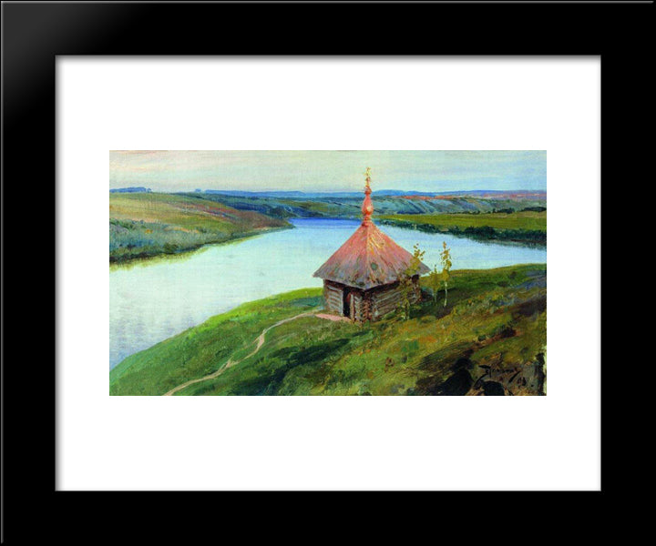 Chapel On The Banks Of The Oka 20x24 Black Modern Wood Framed Art Print Poster by Polenov, Vasily