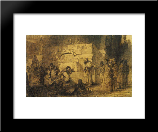 Christ And The Sinner 20x24 Black Modern Wood Framed Art Print Poster by Polenov, Vasily