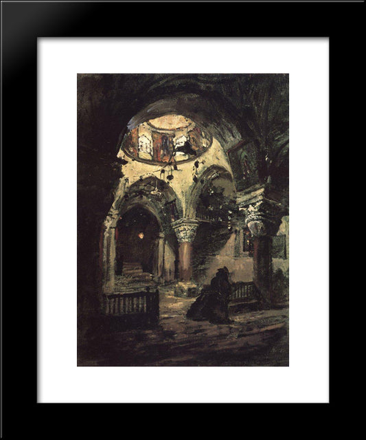 Church Of St. Helena. Aisle Of The Temple Of The Holy Sepulcher. 20x24 Black Modern Wood Framed Art Print Poster by Polenov, Vasily