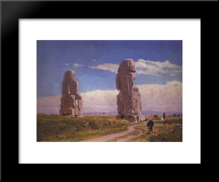 Colossuses Memnon (Statue Of Amenhotep Iii) 20x24 Black Modern Wood Framed Art Print Poster by Polenov, Vasily