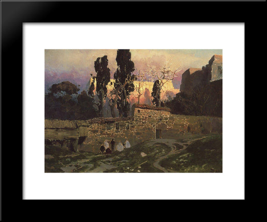 Constantinople (Istanbul). Eski Sarayskiy Garden. 20x24 Black Modern Wood Framed Art Print Poster by Polenov, Vasily