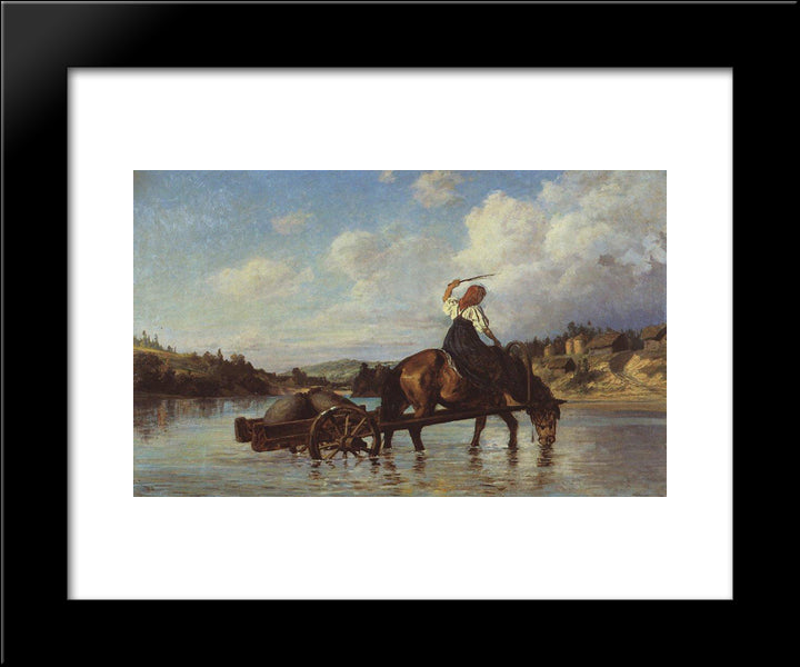 Crossing Of The River Oyat 20x24 Black Modern Wood Framed Art Print Poster by Polenov, Vasily