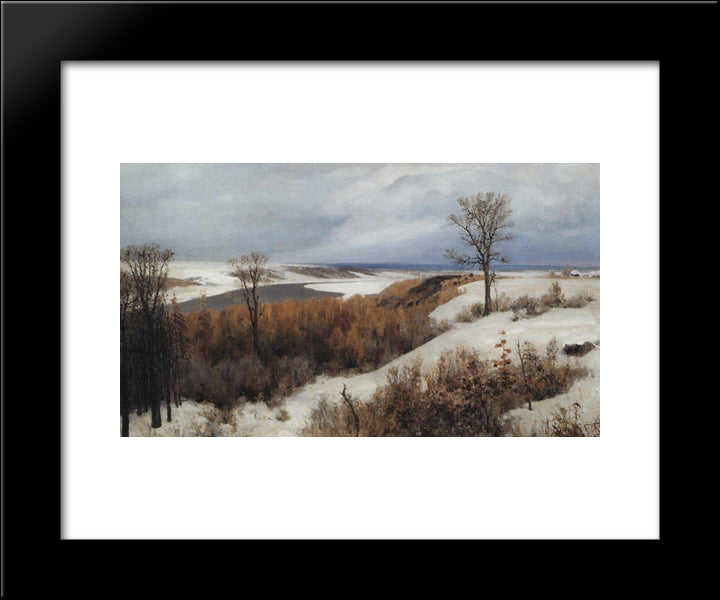 Early Snow. Behovo. 20x24 Black Modern Wood Framed Art Print Poster by Polenov, Vasily