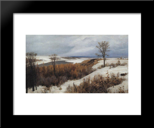 Early Snow. Behovo. 20x24 Black Modern Wood Framed Art Print Poster by Polenov, Vasily