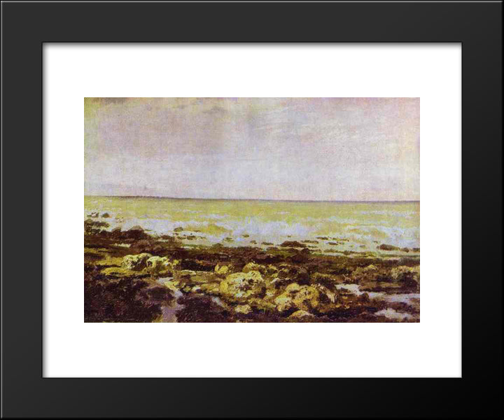 Ebb Tide. Normandy. 20x24 Black Modern Wood Framed Art Print Poster by Polenov, Vasily