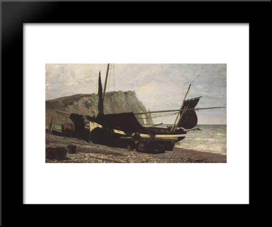 Fishing Boat. Etretat. Normandy. 20x24 Black Modern Wood Framed Art Print Poster by Polenov, Vasily