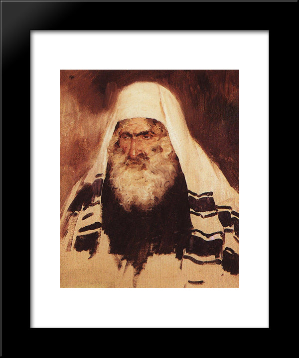 Head Of Old Jew 20x24 Black Modern Wood Framed Art Print Poster by Polenov, Vasily