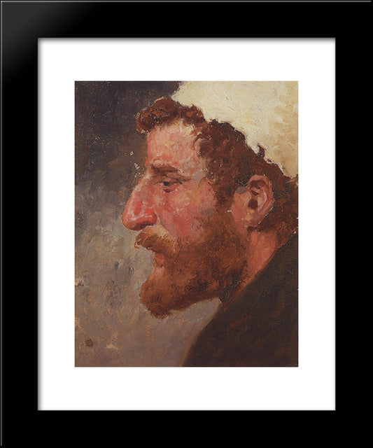 Head Of Red-Headed Man 20x24 Black Modern Wood Framed Art Print Poster by Polenov, Vasily