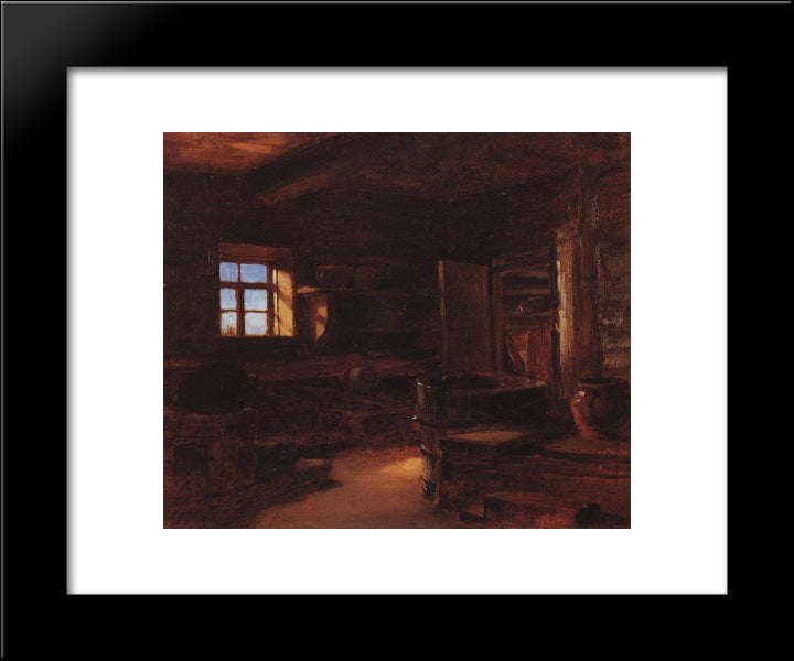 Interior Of Isba 20x24 Black Modern Wood Framed Art Print Poster by Polenov, Vasily