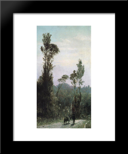 Italian Landscape With A Peasant 20x24 Black Modern Wood Framed Art Print Poster by Polenov, Vasily